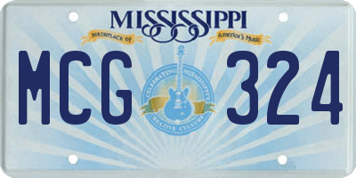 MS license plate MCG324