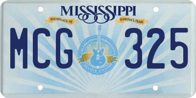 MS license plate MCG325