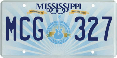 MS license plate MCG327
