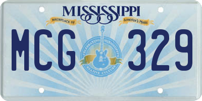 MS license plate MCG329