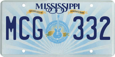 MS license plate MCG332