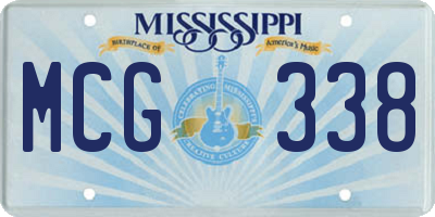 MS license plate MCG338