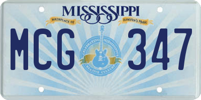 MS license plate MCG347