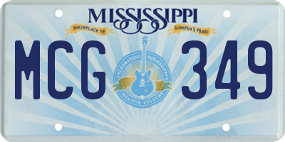 MS license plate MCG349