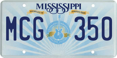MS license plate MCG350