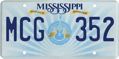 MS license plate MCG352