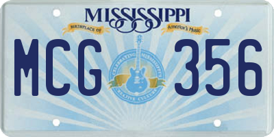 MS license plate MCG356