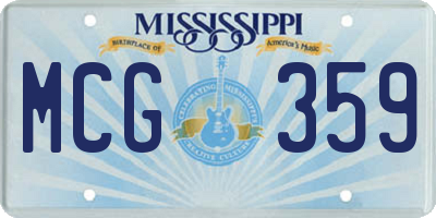 MS license plate MCG359
