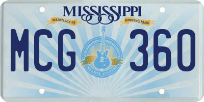 MS license plate MCG360