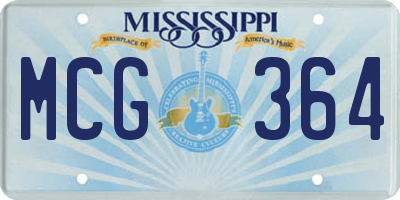 MS license plate MCG364