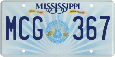 MS license plate MCG367