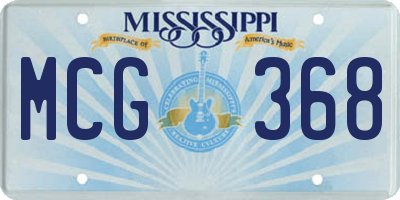 MS license plate MCG368