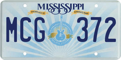MS license plate MCG372