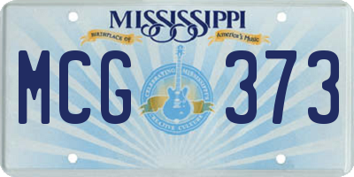 MS license plate MCG373