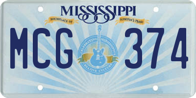 MS license plate MCG374