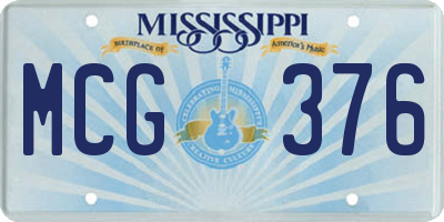 MS license plate MCG376