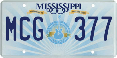 MS license plate MCG377