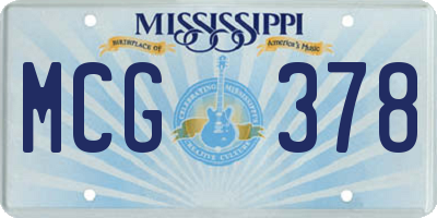 MS license plate MCG378