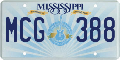 MS license plate MCG388