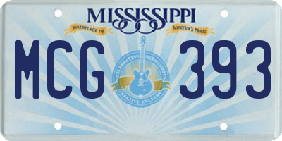 MS license plate MCG393