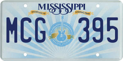 MS license plate MCG395
