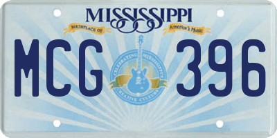 MS license plate MCG396