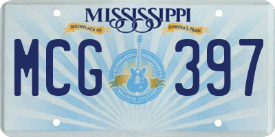 MS license plate MCG397