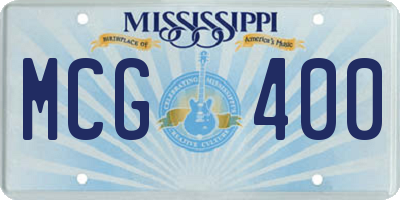 MS license plate MCG400