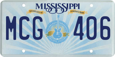 MS license plate MCG406