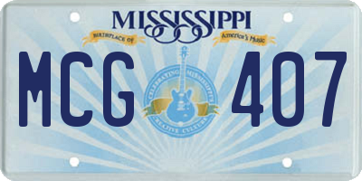 MS license plate MCG407