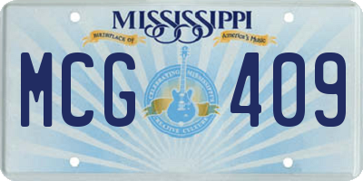 MS license plate MCG409