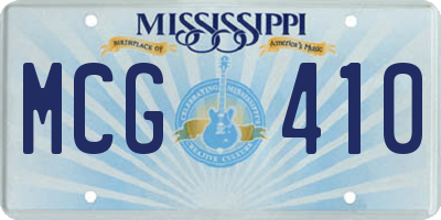 MS license plate MCG410