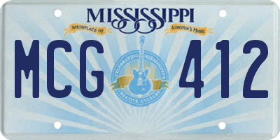 MS license plate MCG412