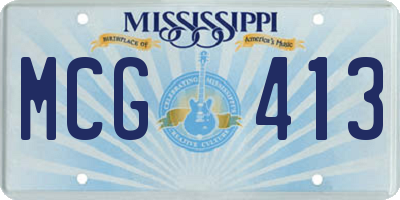 MS license plate MCG413