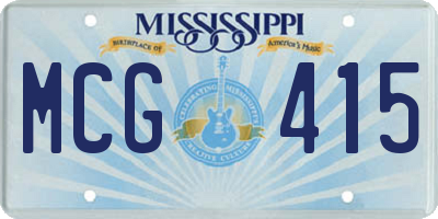 MS license plate MCG415