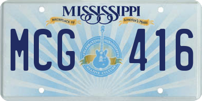 MS license plate MCG416