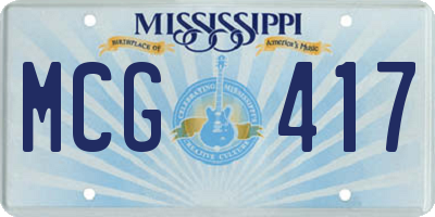 MS license plate MCG417