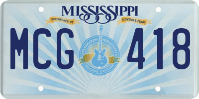MS license plate MCG418