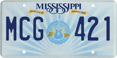 MS license plate MCG421