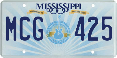 MS license plate MCG425