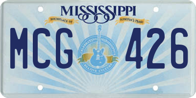 MS license plate MCG426