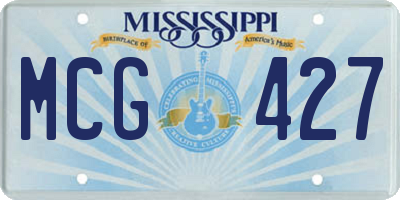 MS license plate MCG427