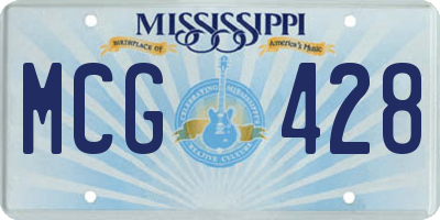 MS license plate MCG428