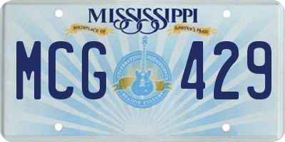 MS license plate MCG429