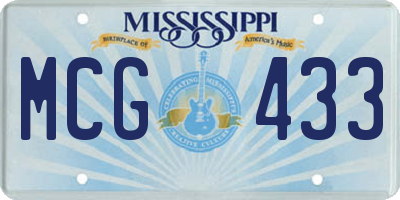 MS license plate MCG433