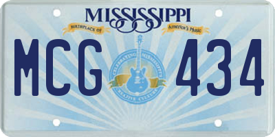 MS license plate MCG434