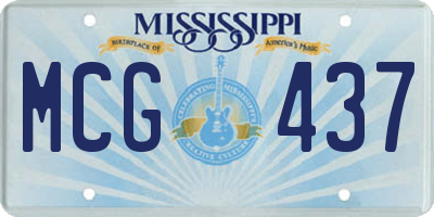 MS license plate MCG437