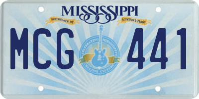 MS license plate MCG441