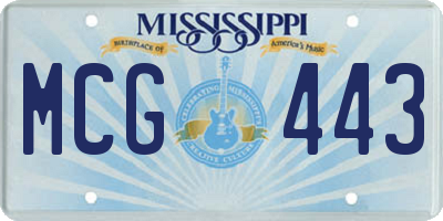 MS license plate MCG443