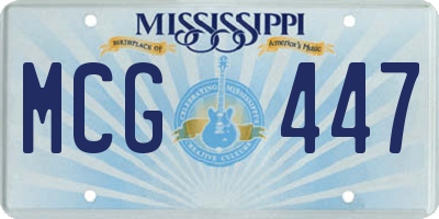 MS license plate MCG447